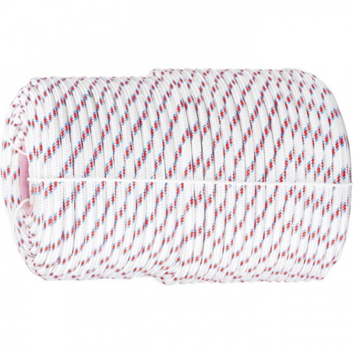 картинка Фал плетёный полипропиленовый с сердечником, 6 мм, L100 м, 16-прядный, Россия Сибртех от магазина Сантехстрой