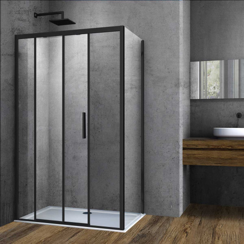 картинка Душевой уголок Soft VSR-3SO9013CLB, 1300*900, черный, стекло прозрачное от магазина Сантехстрой