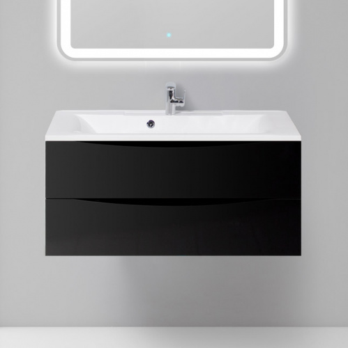 картинка Тумба под раковину BelBagno marino-1000-2c-so-nl-p Черная от магазина Сантехстрой