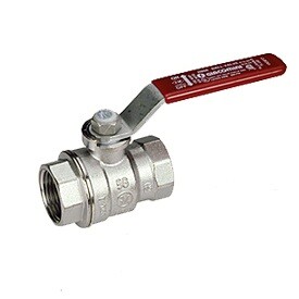 картинка Кран шаровой, R850, 1 1/2", ВВ, ручка-рычаг красный, хромированный от магазина Сантехстрой