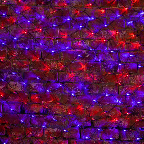 картинка Гирлянда Сеть 2х1,5м,  черный ПВХ,  288 LED Красные/Синие от магазина Сантехстрой