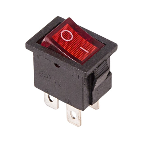 картинка Выключатель клавишный 250V 6А (4с) ON-OFF красный с подсветкой Mini (RWB-207, SC-768) REXANT Индивидуальная упаковка 1 шт от магазина Сантехстрой