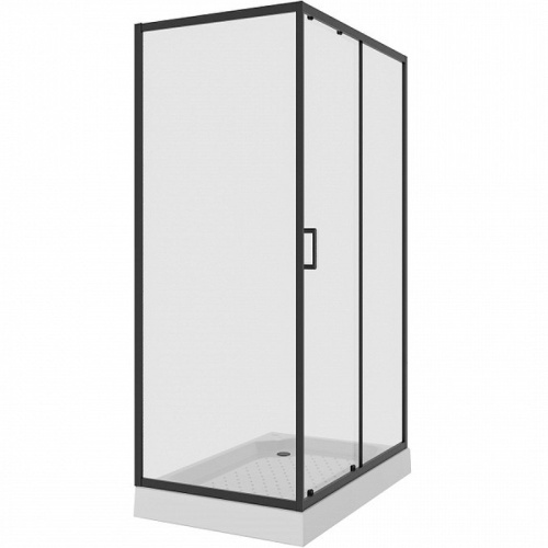 картинка Душевое ограждение Niagara Nova NG-6812-08ВLACK (120х80х195) прямоугольник,черный,дверь раздвижная,стекло прозрачное,1 место от магазина Сантехстрой