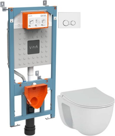 картинка Комплект подвесной унитаз + система инсталляции VitrA S40 SmoothFlush 9860B003-7200 от магазина Сантехстрой