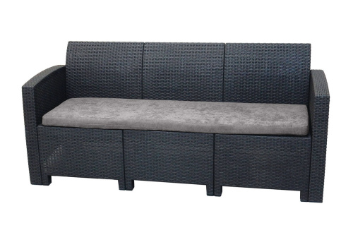 картинка B:Rattan Arizona b:rattan, Диван трехместный, антрацит (3-х местная подушка) от магазина Сантехстрой