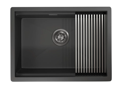 картинка Кухонная мойка GRANULA (6045U, ЧЕРНЫЙ МАТОВЫЙ) от магазина Сантехстрой