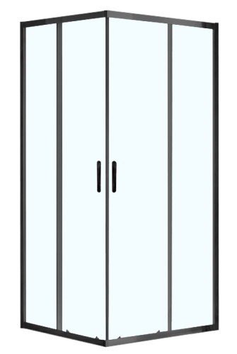 картинка Душевое ограждение AZARIO 900х900х2000, БЕЗ ПОДДОНА, прозрачное стекло 6 мм, цвет профиля черный (AZ-ND1142 900 Black) от магазина Сантехстрой