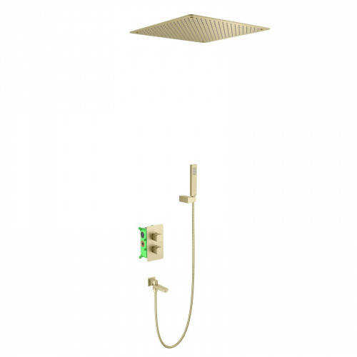 картинка Душевая система встроенная с термостатом Timo Petruma золото матовое (SX-5019/17SM) от магазина Сантехстрой