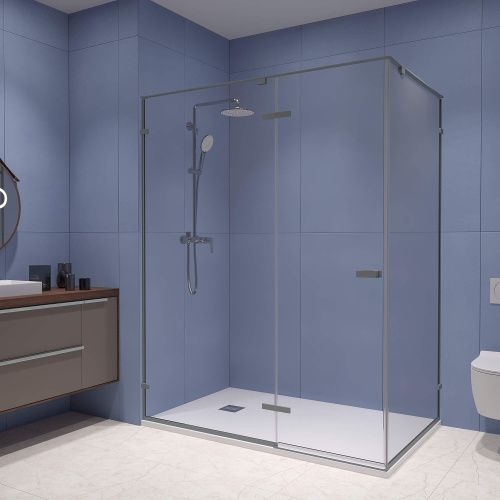картинка Душевой уголок RGW SV-040-Gr 100* 80*200 профиль Серый стекло Прозрачное от магазина Сантехстрой
