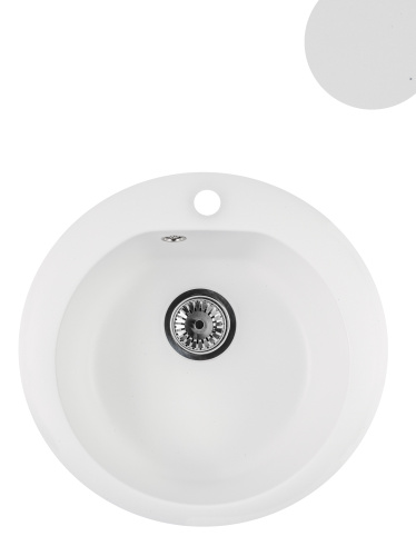 картинка Кухонная мойка круглая 505х190мм Reflexion Core RX1350WH, белый от магазина Сантехстрой