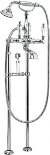 изображение напольный смеситель cezares diamond-vdps-01-sw для ванны, с кронштейном для слива-перелива, хром, ручки swarovski
