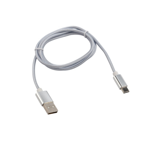 картинка Кабель USB-Type-C/2,1A/nylon/silver/1m/REXANT от магазина Сантехстрой