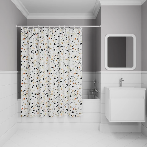 картинка Штора для ванной, 200x180 см, Полиэстер, белый, IDDIS (BT01P18i11) от магазина Сантехстрой
