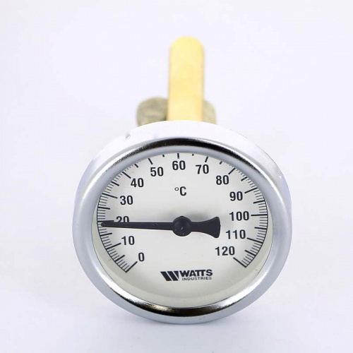 картинка Термометр биметаллический F+R801 WATTS Ind 63мм 120°C гильза 100мм от магазина Сантехстрой