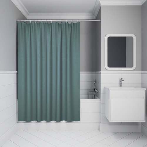 картинка Штора для ванной, 200х180 см, Полиэстер, зеленый IDDIS (DW05P18i11) от магазина Сантехстрой