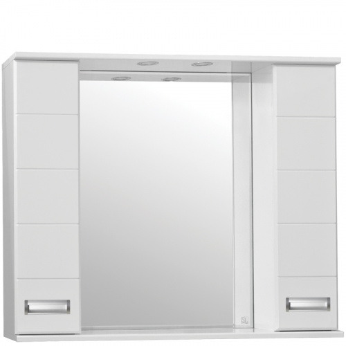 картинка Зеркало со шкафом Style Line Ирис 100 С с подсветкой Белый глянец от магазина Сантехстрой