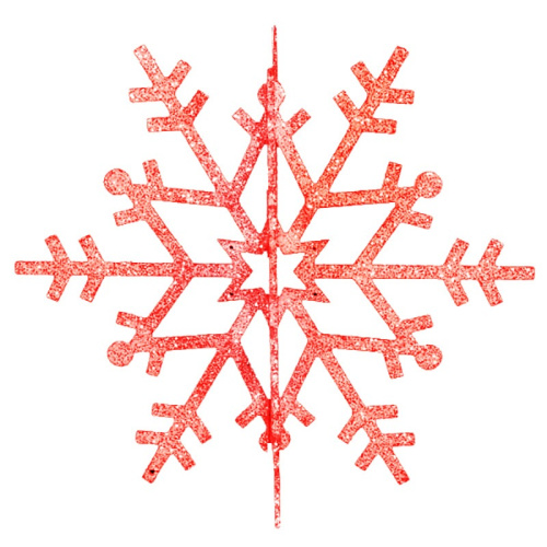 картинка Елочная фигура Снежинка резная 3D,  61 см,  цвет красный от магазина Сантехстрой