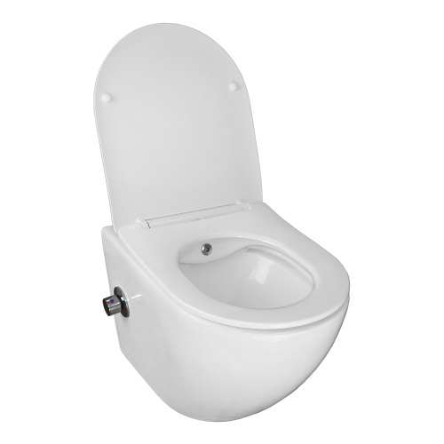 картинка Унитаз подвесной c функцией биде Azario Allegro 360х490х360 безободковый, встроенный смеситель, крышка с сиденьем микролифт (AZ-3105B) от магазина Сантехстрой