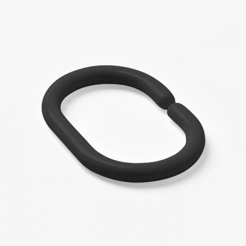 картинка Набор колец  для шторы в ванную комнату цвет черный IDDIS (RID013P) от магазина Сантехстрой