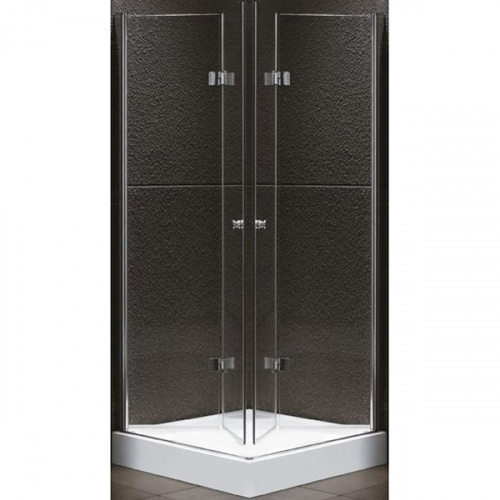 картинка Душевой уголок Cezares ELENA-W-ASH-2-100/90-C-Cr профиль Хром стекло прозрачное от магазина Сантехстрой