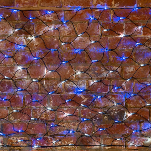 картинка Гирлянда Сеть 2х0,7м,  черный ПВХ,  176 LED Белые/Синие от магазина Сантехстрой