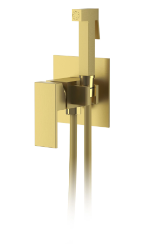 фотография смеситель для душа dk с гигиеническим душем встраиваемый матовое золото bayern.liszt (da1514507)