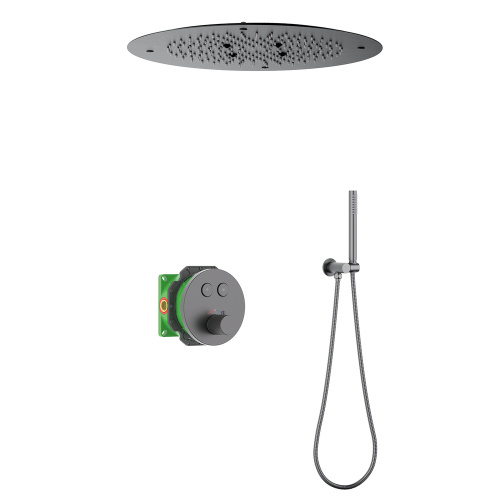 картинка Душевая система встроенная с термостатом Timo Saona SX-2370/18SM черное золото от магазина Сантехстрой