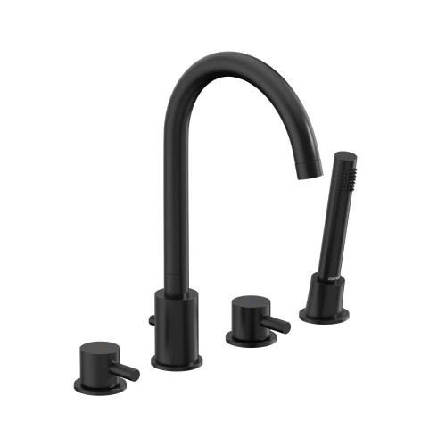 изображение 360400300 scandinavian pure смеситель на борт ванны, четырёхсекционный, черный матовый