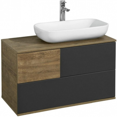 картинка Тумба под раковину AQUATON (Акватон) 1a247201teka0 Черная от магазина Сантехстрой