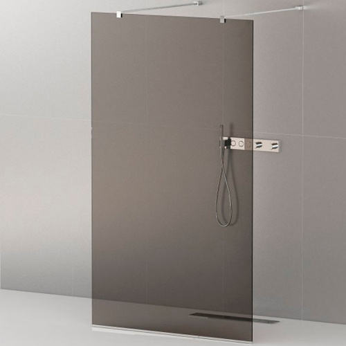 картинка Душевая перегородка Cezares Liberta 120 LIBERTA-L-2-120-120-GR-Cr профиль Хром стекло серое от магазина Сантехстрой