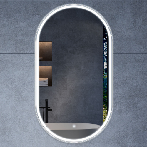 картинка Зеркало LED VLM-3AU900 500×900 c сенсорным выключателем и диммером от магазина Сантехстрой