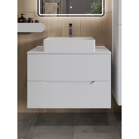 картинка Тумба с раковиной подвесная Orange Line Li-80TuwMDF+B04-500W 80 см, белый от магазина Сантехстрой