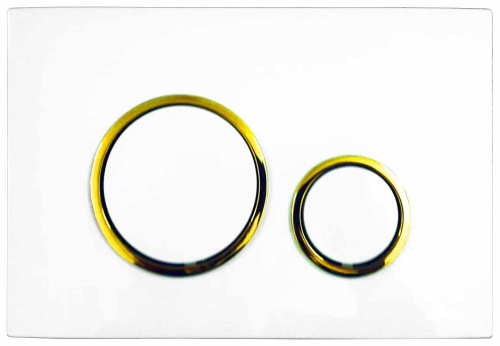 картинка Кнопка смыва Azario 24.8х2.5х16.6 , пластик, цвет Белый/Золото (AZ-8200-0046) от магазина Сантехстрой