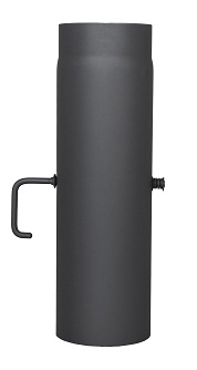 картинка Труба 0,5 м с шибером черный d120 2 мм КПД от магазина Сантехстрой