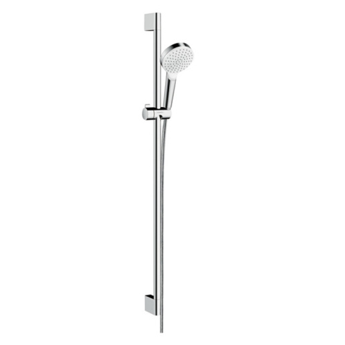 картинка HG Crometta Vario Unica Душевой набор: штанга 900mm, ручной душ, 1jet (Rain), шланг, цвет: белый/хром от магазина Сантехстрой