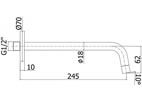 картинка Излив из стены Paffoni Light 245 мм, хром (ZBOC046CR) от магазина Сантехстрой