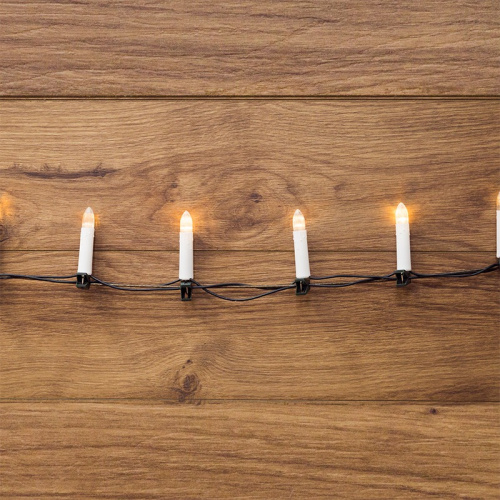 картинка Гирлянда Свечи 10м,  темно-зеленый ПВХ,  50 LED ТЕПЛЫЙ БЕЛЫЙ от магазина Сантехстрой