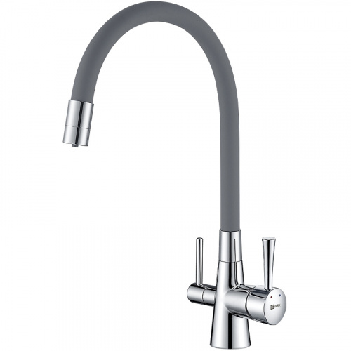картинка смеситель для кухни lemark lm3075c-gray серый