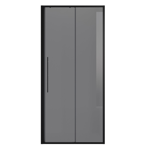 картинка Дверь в нишу NG-85-9TB (90*195) черный матовый, стекло тонированное, 1 место от магазина Сантехстрой