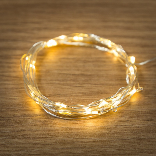 картинка Гирлянда светодиодная Роса 2 м,  20 LED,  теплое белое свечение NEON-NIGHT от магазина Сантехстрой