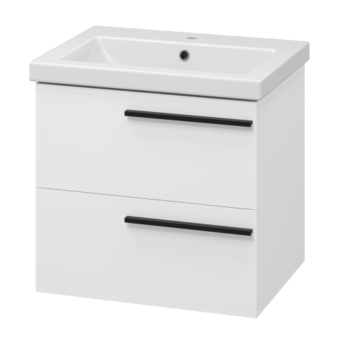 картинка Тумба с раковиной Ненси 60 подвесная (белая) + раковина Cersanit Como 60 от магазина Сантехстрой