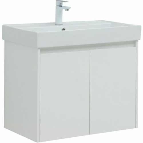 картинка Тумба с раковиной Aquanet Nova Lite 75 302526 подвесная Белый глянец от магазина Сантехстрой