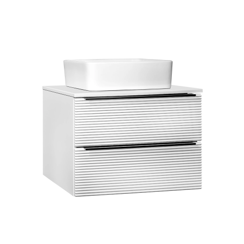 картинка Тумба RUNO Орлеан 70 белый матовый белый глянец подвесная под накладной умывальник (00-00002023) от магазина Сантехстрой