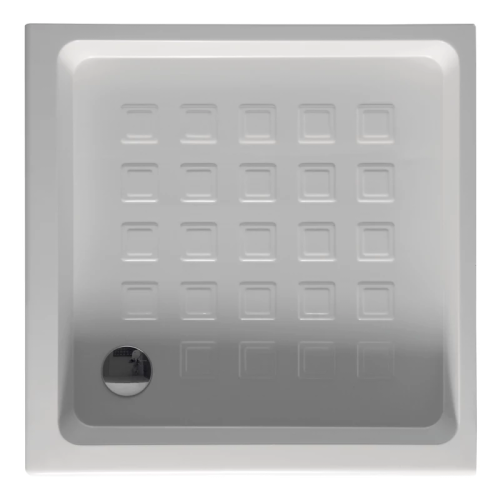 картинка KERASAN Retro поддон угловой квадратный 100х100см, диаметр слива 90, цвет белый от магазина Сантехстрой