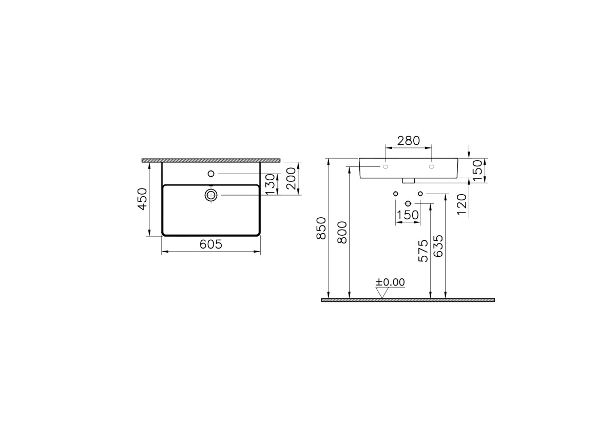 картинка Раковина VitrA M20 8314B003-0001 60 x 45 см белая санитарный фарфор от магазина Сантехстрой