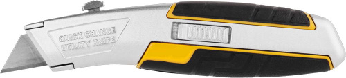 картинка Нож JCB металлический, с выдвижным трапециевидным лезвием, тип ″А24″, автозамена лезвий от магазина Сантехстрой