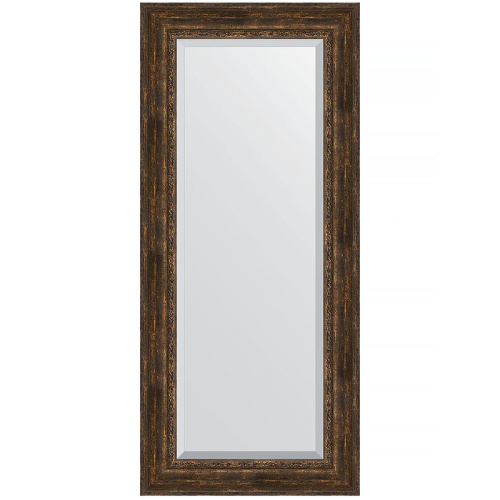 картинка Зеркало Evoform Exclusive 162х72 BY 3586 с фацетом в багетной раме - Состаренное дерево с орнаментом 120 мм от магазина Сантехстрой