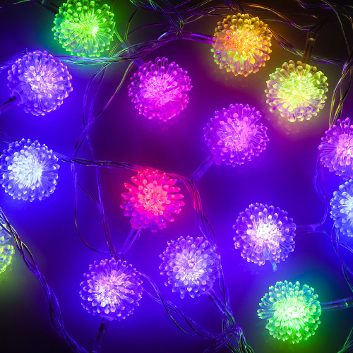 картинка Гирлянда с насадками "Рамбутан" 3 м СНОУ БУМ, 15 LED ламп, свечение RG/RB, ПВХ прозрачный, авторежим, коннект, 220В от магазина Сантехстрой
