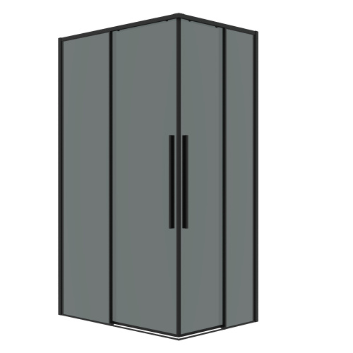 картинка Душ.ограждение 300.K33.01.9070.21.10 Galaxy (90*70*195) прямоуг.,раздвижн,черн. мат,стекло тонирован от магазина Сантехстрой