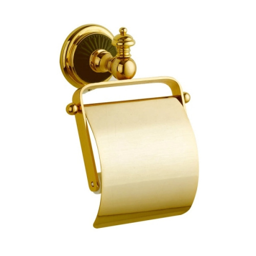 картинка Держатель туалетной бумаги Boheme Palazzo Nero 10151 с крышкой Золото от магазина Сантехстрой